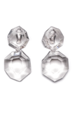 Monies Clear Acrylic Lucite Resin Gem Stone Earrings