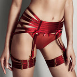 Bordelle Red Webbed Suspender Garter Belt - also available in Black