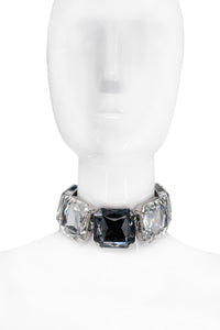 Paumé Atelier Silver Crystal Grey Smoked Quartz Choker Necklace