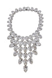 Vintage Vogue Clear Crystal Tear Drop Collar Necklace