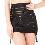 Bordelle Black Bondage "Angela" Skirt with Gold Hardware