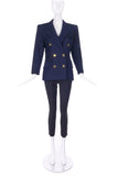 Saint Laurent Rive Gauche Navy Peacoat with Gold Buttons - BOUTIQUE PURCHASE PRICE