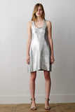 Reed Krakoff Silver Metallic Ribbed Tank Dress