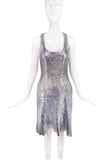 Reed Krakoff Silver Metallic Ribbed Tank Dress
