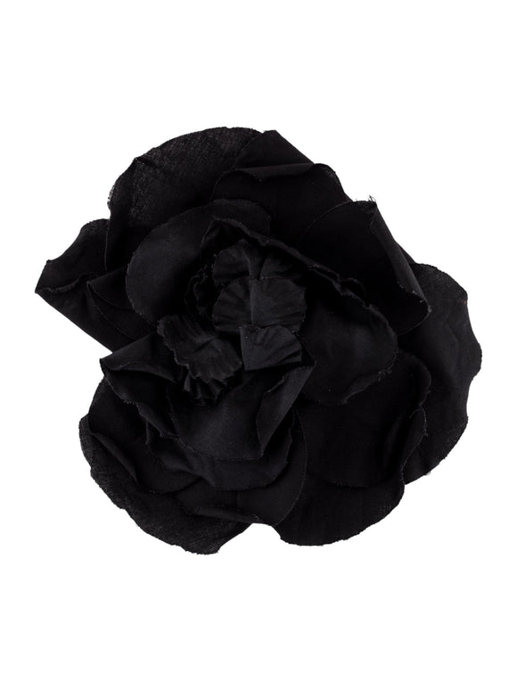 Sonia Rykiel Black Oversized Flower Pin Broach