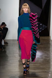 Ohne Titel Pink and Teal Chevron Print Fur Stole FW2015