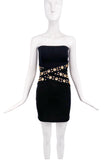 Alexandre Vauthier Black Studded Grommet Bustier Mini Dress