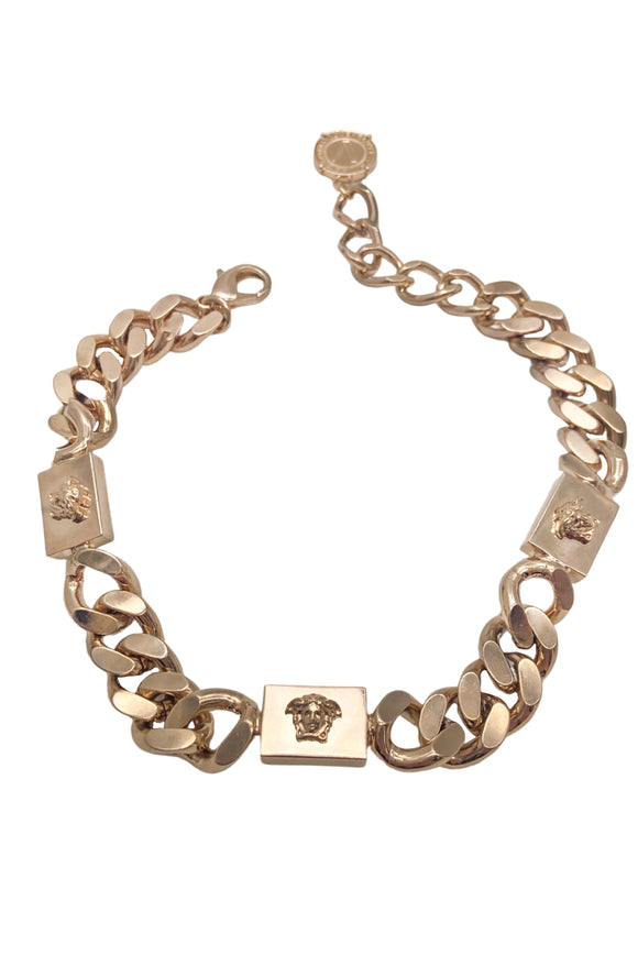 Versace Light Gold Heavy Chain Medusa Necklace