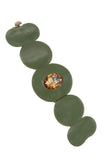 Versace Olive Green Acrylic Resin Bracelet with Topaz Stone