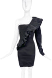 Viktor & Rolf Black Asymmetrical Oversize Ruffle Dress