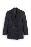 Vintage Black Beaded Tuxedo Suit Blazer Jacket