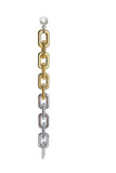 Vintage Dual Tone Gold Silver Extra Long Chain Link Earring