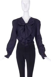 Vivienne Westwood Black "Pirate" Bow Ruffle Shirt Blouse