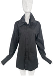 Xavier Delcour Black Oversized Double Collar Shirt