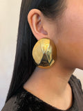 Xenia Bous Gold Metallic Oversized Stone 5 Earrings - BOUTIQUE PURCHASE PRICE